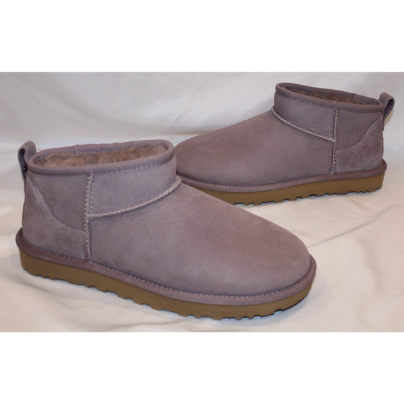 UGG WOMEN'S ULTRA MINI SUEDE SHEARLING LINED BOOTS SGPR PURPLE - Picture 2 of 7